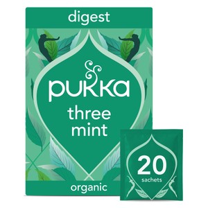 Pukka Organic Three Mint Tea With Peppermint Home Compostable Herbal Tea Bags x20