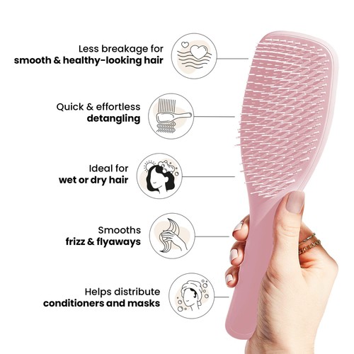 Tangle Teezer The Wet Detangler Hairbrush, Millennial Pink