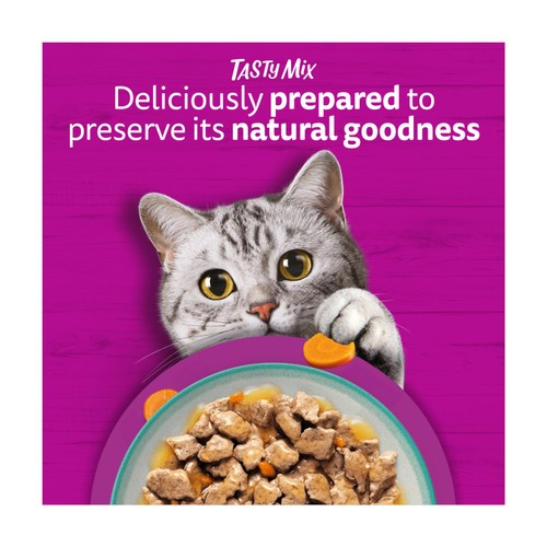 Whiskas 1+ Tasty Mix Catch of the Day Adult Wet Cat Food Pouches in Gravy