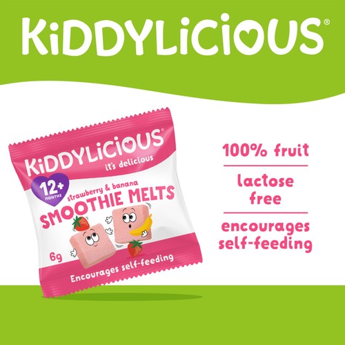 Kiddylicious Strawberry & Banana Smoothie Melts 12+ Months