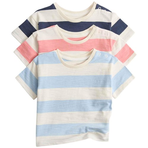 M&S Stripe Short Sleeve Tops, 12-18 Months, Blue