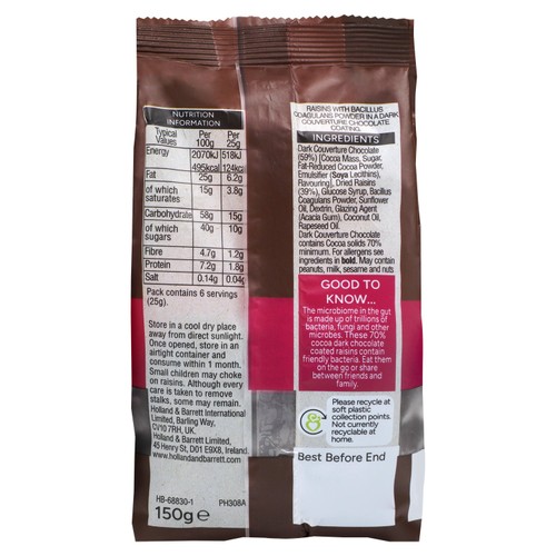 Holland & Barrett Dark Chocolate Raisins