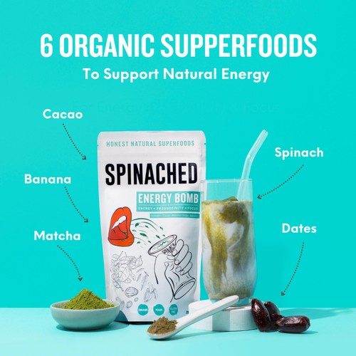 Spinached Organic Energy Bomb Iron, Magnesium & Zinc supplement