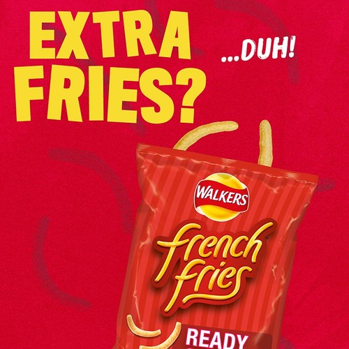 Walkers French Fries Flavour Crispy Potato Snacks 6 x 18g