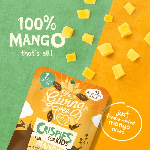 Giving Tree Freeze Dried Mango Crispies for Kids
