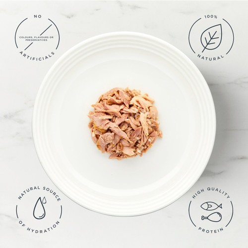 Encore Natural Wet Cat Food Tin Tuna Fillet with Salmon in Broth
