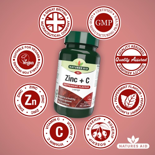 Natures Aid Zinc + C Supplement Lozenges 