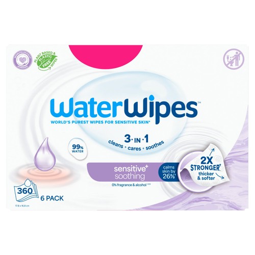 WaterWipes Soothing Baby Wipes 6 Pack (360 Count)