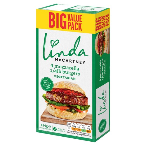 Linda McCartney 4 Mozzarella Burgers