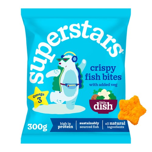Little Dish Superstars Omega 3 Crispy Fish Bites with Added Veg 300g