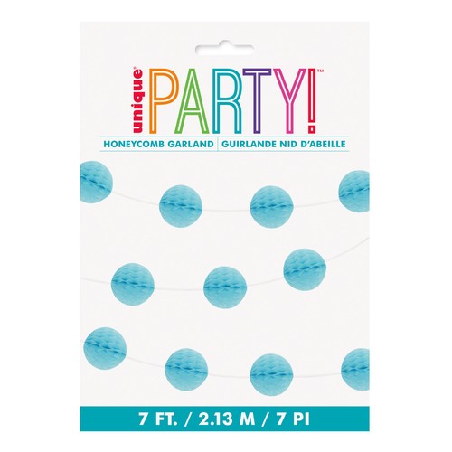 Powder Blue Honeycomb Ball Garland 7ft