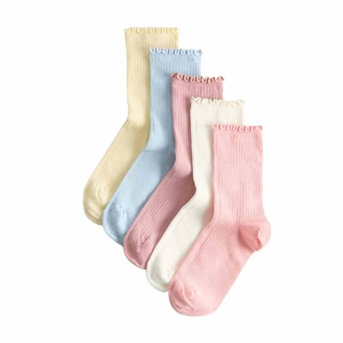 M&S Rib Lettuce Trim Socks, 4-7, Multi