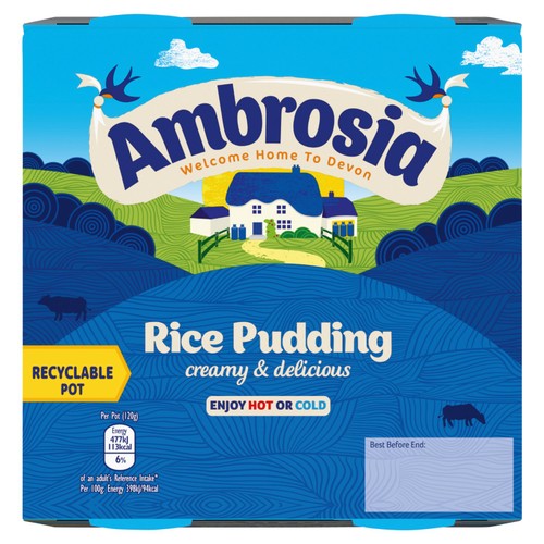 Ambrosia Rice Pudding Dessert Snack Pots