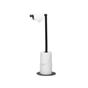 Addis Free Standing Metal Toilet Roll Holder, Black
