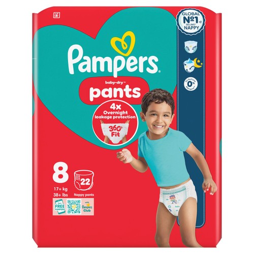 Pampers Baby Dry Nappy Pants Size 8 Essential Pack