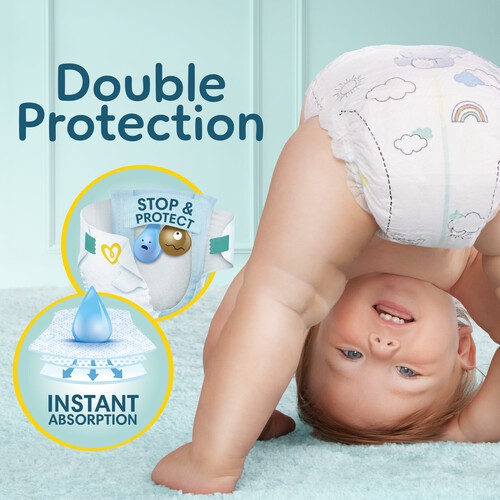 Pampers New Baby Nappies, Size (6-10kg) Jumbo+ Pack Ocado