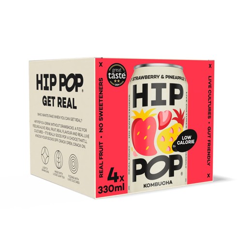 Hip Pop Strawberry & Pineapple Kombucha