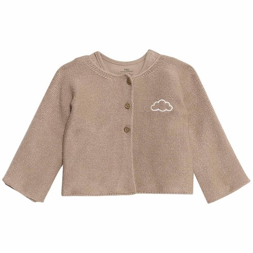 M&S 3 piece Cotton Rich Outfit, 6-9 months, Brown