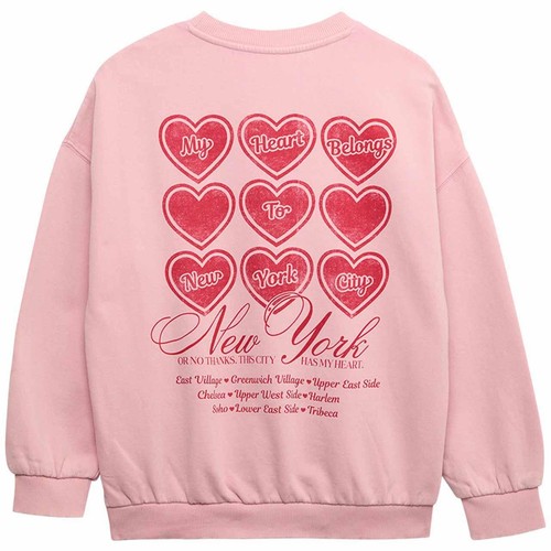 M&S Girls Rich New York Heart Sweatshirt, 9-10, Years, Pink