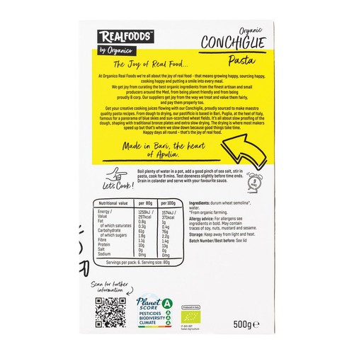 Realfoods Organic Conchiglie Pasta