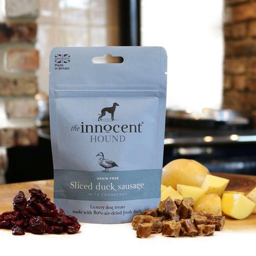 The Innocent Hound Sliced Duck Sausage with Cranberry Dog Treats