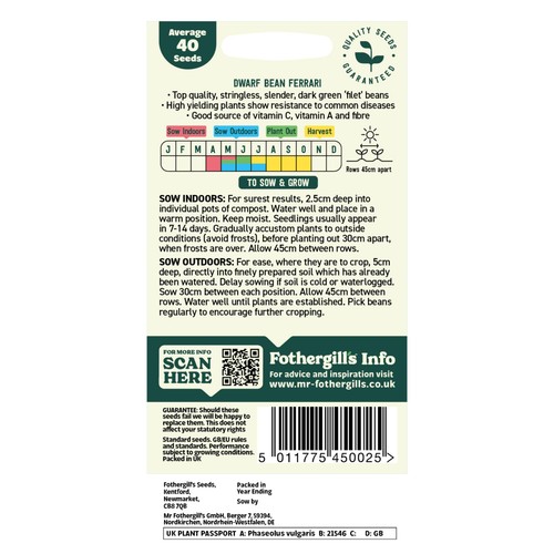 Mr Fothergills Seeds Oh Sow Simple Dwarf French Bean