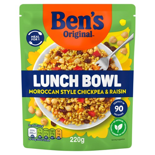 Ben's Original Lunch Bowl Ready Meal Moroccan Style Chickpeas & Raisins