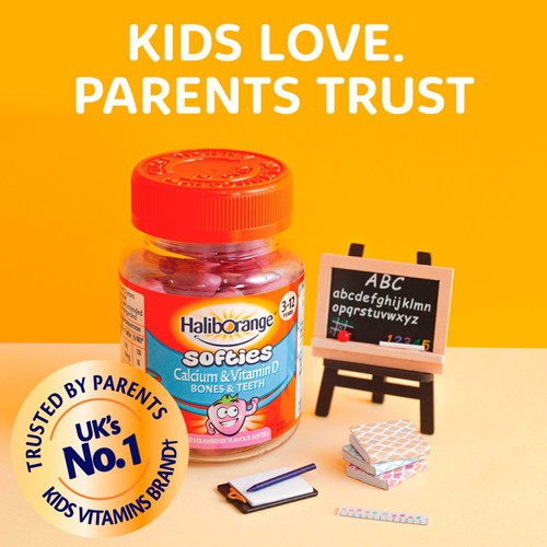 Haliborange Kid's Softies Calcium & Vitamin D Strawberry Gummies 3-12yrs 
