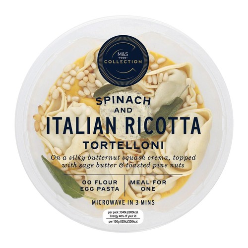 M&S Collection Spinach & Italian Ricotta Tortelloni Serves 1