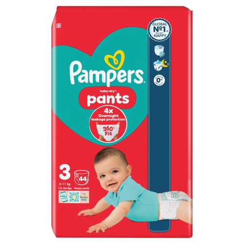 Pampers Baby-Dry Nappy Pants, Size 3 (6-11kg) Essential Pack