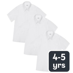 M&S Girls Easy Iron School Blouses, 4-5 Years, White