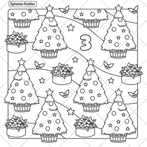 Sylvanian Families Cosy Christmas Adorable Advent Calendar Colouring