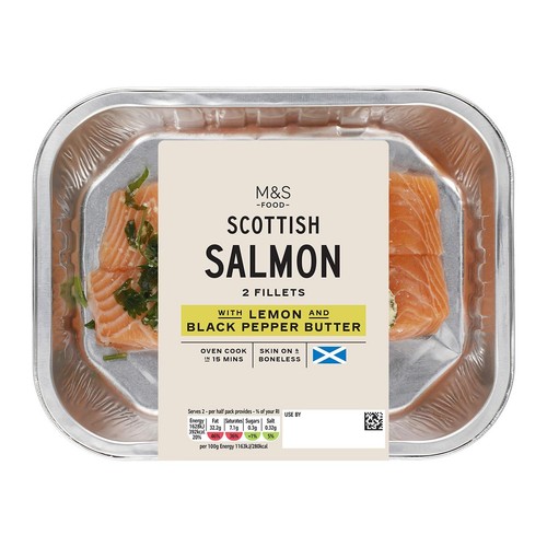 Cook With M&S Salmon Fillets with Lemon & Pepper Butter