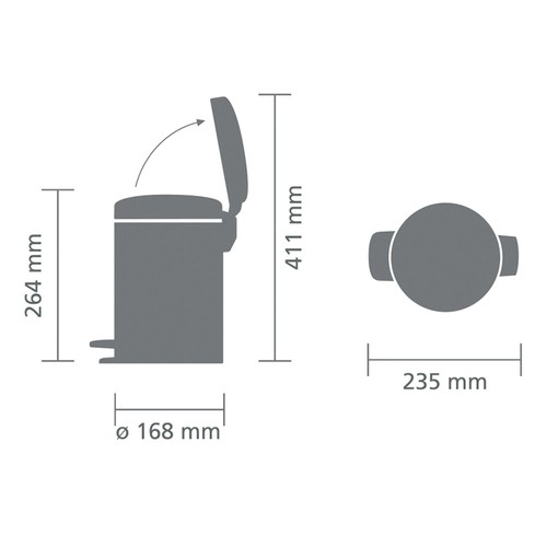 Brabantia Pedal Bin, White 3L