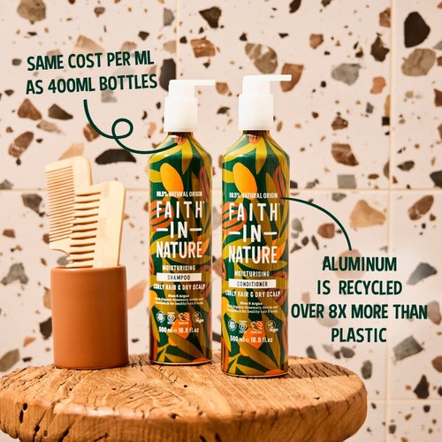 Faith In Nature Shea & Argan Conditioner 500ml in Aluminium Bottle