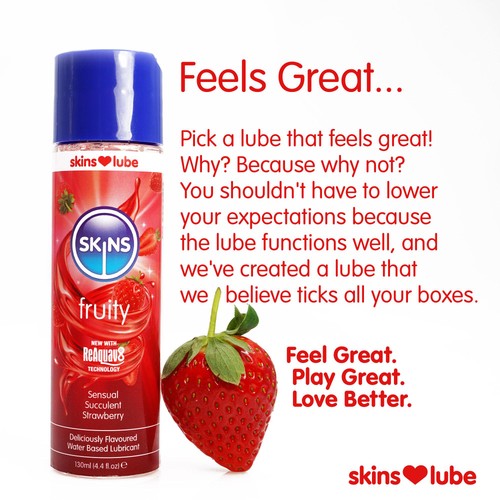 Skins Strawberry Flavoured Water Based Lubricant