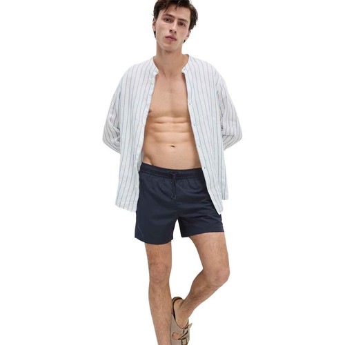 M&S Mens Quick Dry Plain Swim Shorts 'L 'Medium, Dark Navy