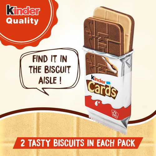 Kinder Cards Cocoa & Milk Biscuits Wafers Multipack
