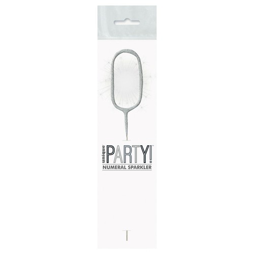 Silver Sparkler Candle Number 0