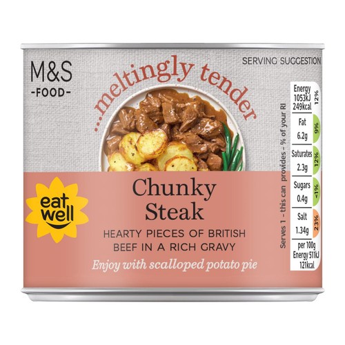 M&S Chunky Steak Pieces in Gravy