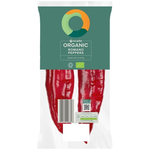Ocado Organic British Romano Peppers