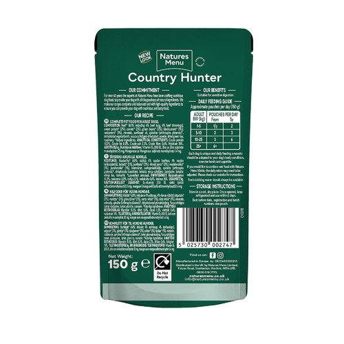 Natures Menu Country Hunter Beef Wet Dog Food Pouches