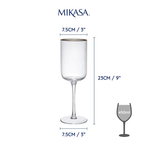 Mikasa Sorrento 4pc Red Wine Glasses, 450ml, Gift boxed