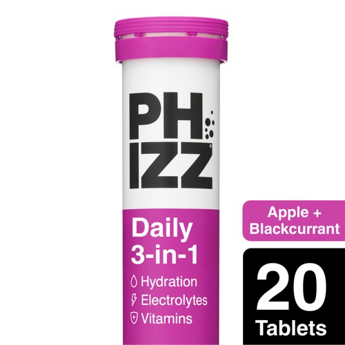 Phizz Apple+Blackcurrant 3in1 Hydration, Electrolyte & Vitamin Effervescent