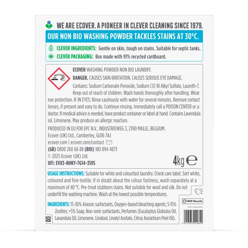 Ecover Concentrated Non Bio Laundry Powder 80 Washes
