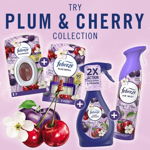 Febreze Air Freshener Aerosol Spray Plum & Cherry Refresh