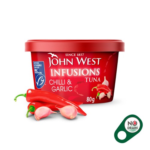 John West Chilli & Garlic No Drain Tuna Infusions