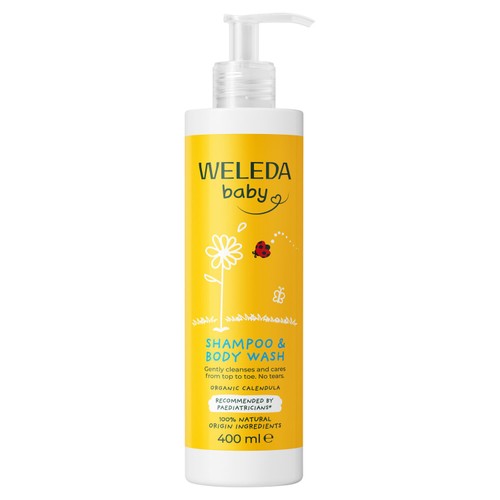 Weleda Baby 2 in 1 Calendula Natural Shampoo and Body Wash, Sensitive Skin