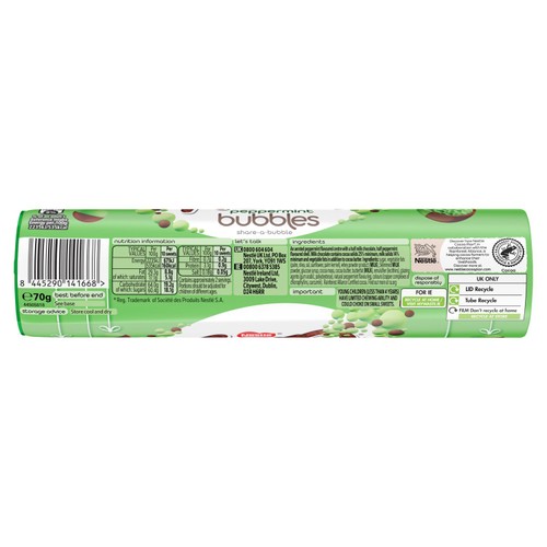 Aero Bubbles Peppermint Mint Chocolate Tube