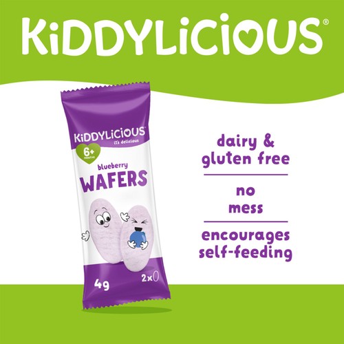 Kiddylicious Maxi Blueberry Wafers Baby Snack Multipack 6+ Months
